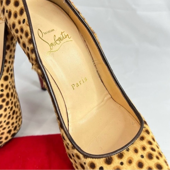 CHRISTIAN LOUBOUTIN Daffodil 160 brown pony jungle cheetah print platform - Picture 4 of 15